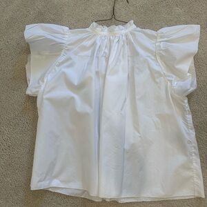 Trovata White Ruffle Collar Blouse